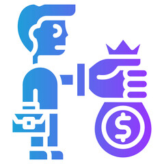 Wealth Management glyph gradient icon