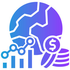 Economy glyph gradient icon