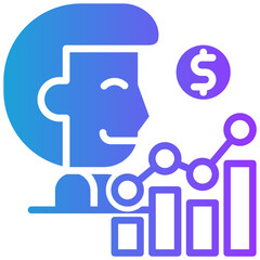 Revenue glyph gradient icon