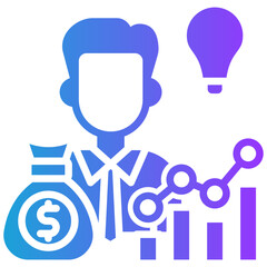 Smart Investing glyph gradient icon
