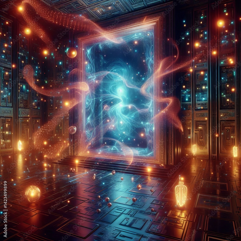 Sticker quantum realm gateway room a room that seems to be a gateway to