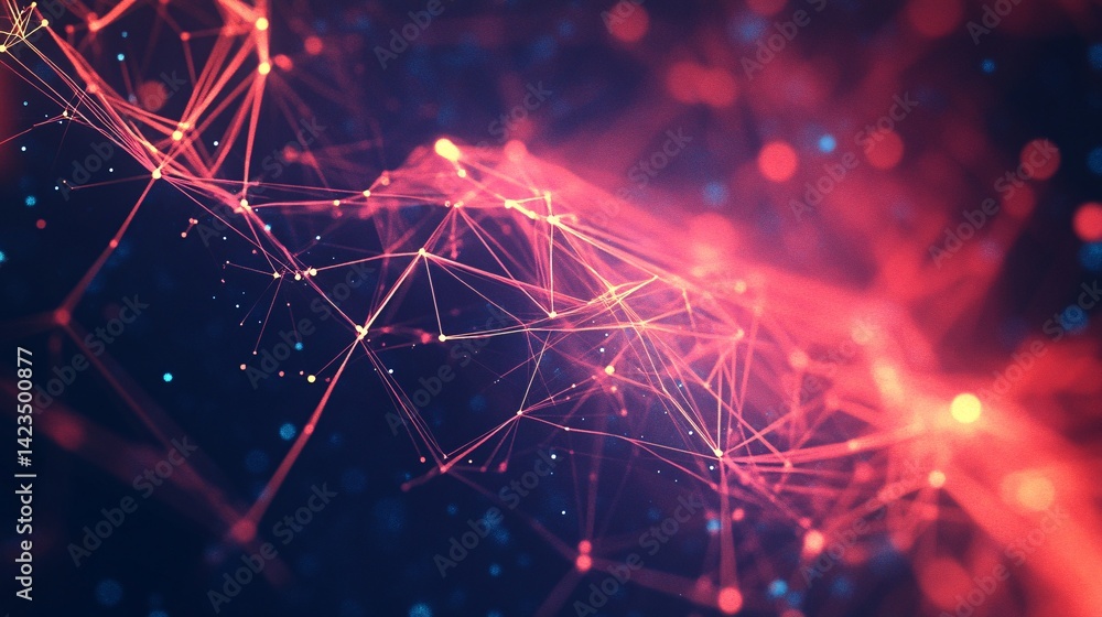 Poster Abstract network of points and lines forming complex connections