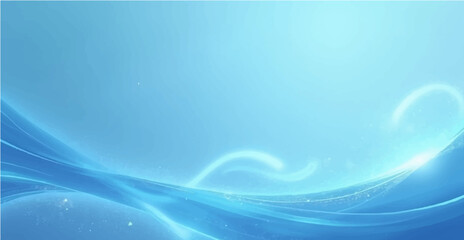 A stunning vector illustration featuring a sky blue gradient background with smooth, flowing light lines that elegantly weave across the canvas.