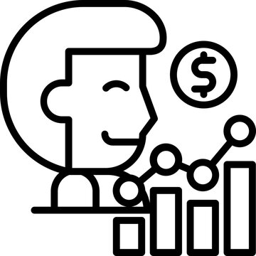 person with money and growth chart clip art preview