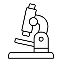 Optical microscope thin line icon, clinical research concept. Vector graphics. Laboratory tool, test sign on white background, linear style for mobile or design.