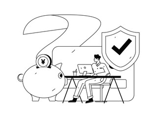 Internet financial management investment flat vector concept operation hand drawn illustration
