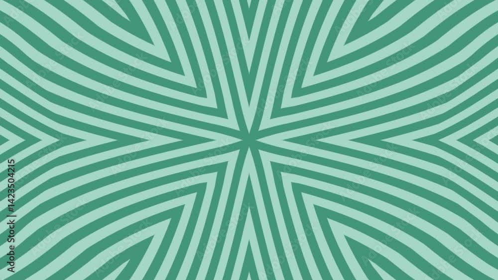 Poster abstract pattern of wavy lines in soothing mint green tones, creating a calming visual effect