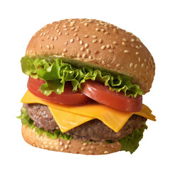 Hamburger on transparent white background