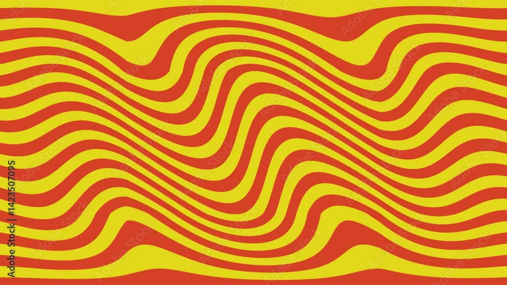 Aufkleber colorful wavy pattern with red and yellow stripes creating a vibrant visual effect