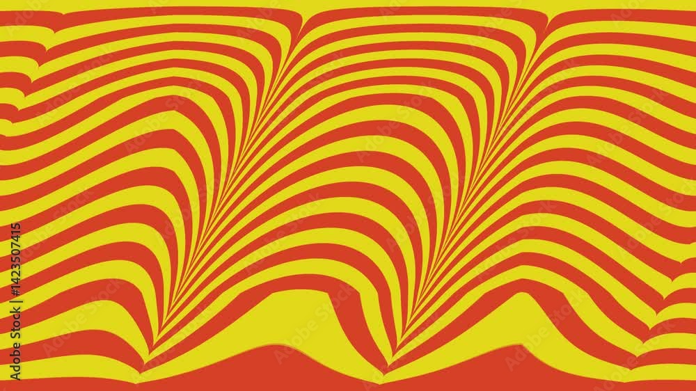Aufkleber vibrant abstract design with wavy lines in red and yellow creating a dynamic visual effect
