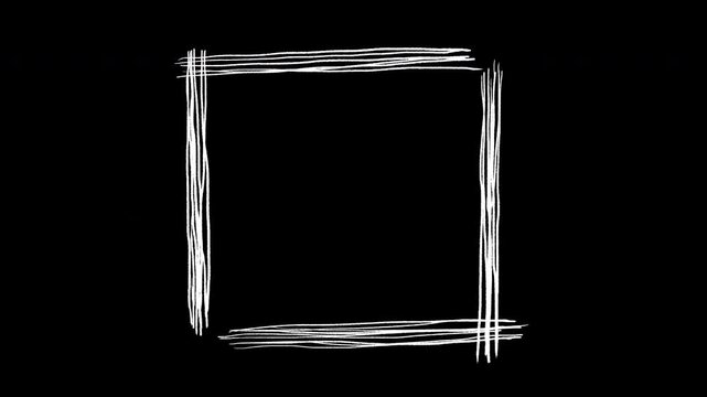 Hand drawn square frame, Boxes and Frames, wiggly square border