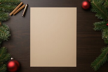 Obraz premium Blank canvas surrounded by festive decorations invites creativit