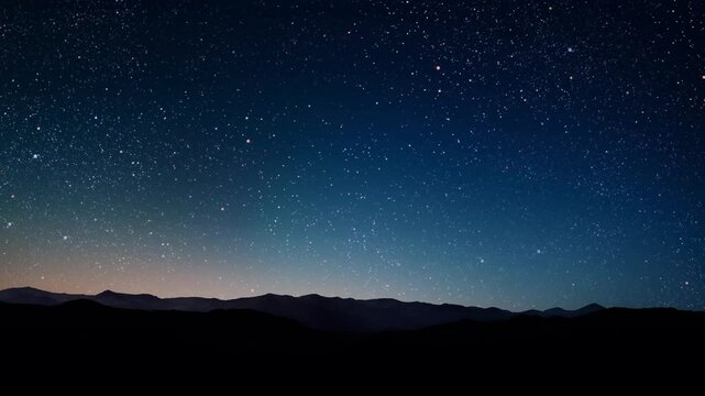 A Night sky panorama with stars and moon