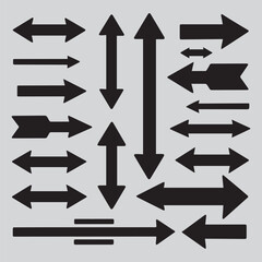 A set of vector arrows as web design elements include arrow icons and symbols for direction in business illustrations.