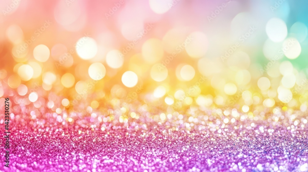 Wall mural glittering rainbow bliss: a captivating display of shimmering glitter in a spectrum of vibrant hues,
