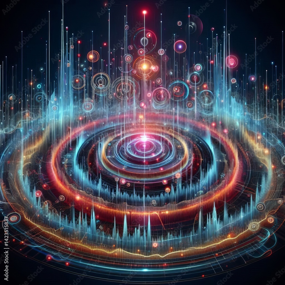 Canvas Prints sound wave of audio frequencies