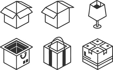 Box Icon Set for Web and App Design. Minimal Box Icons for Packaging and UI. Clean Box Graphics for Digital Projects. Editable Box Icon Pack for Designers. Modern Box Icons for Delivery and Storage