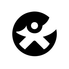Solid Black Background Image of children logo and icon .