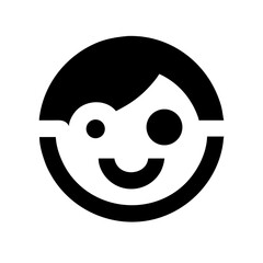 Solid Black Background Image of children logo and icon .