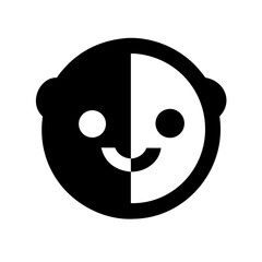 Solid Black Background Image of children logo and icon .