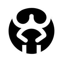 Solid Black Background Image of children logo and icon .