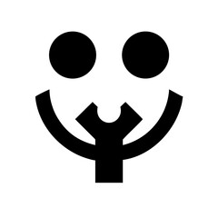 Solid Black Background Image of children logo and icon .