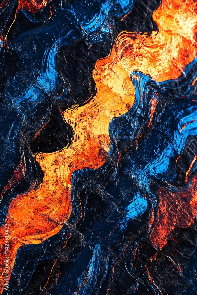 Poster colorful inks mixing in water, creating abstract background