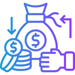 Passive Income line gradient icon