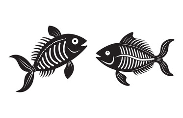 Vector illustration of a fish skeleton icon