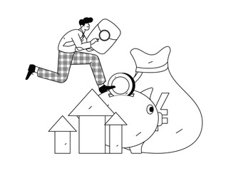 Internet financial management investment flat vector concept operation hand drawn illustration
