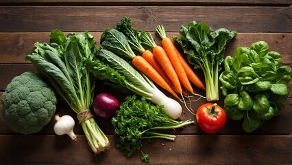 Fresh from the Farm: A Rustic Display of Healthy Vegetables Ready to Nourish and Enhance Your Next Culinary Creation.