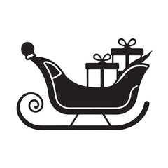 Sleigh with gifts vector icon for Christmas