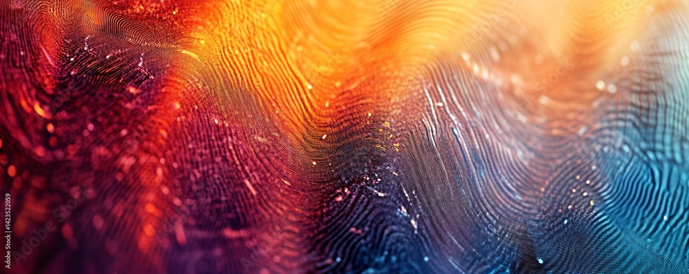 Poster Abstract colorful wavy texture background with particles