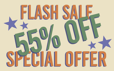 55% off fifty five percent off, 55%off, flash sale special offer 55 % off promotion, retail, price, sale, percentage, money, offer, discount, business finance, economy, numbers, designs.