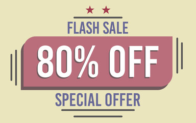 Obraz premium 80% off eighty percent off 80%off special offer flash sale 80 % off promotion retail, price, sale, percentage, money, offer, discount, business finance, economy, numbers designs.