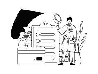 Internet financial management investment flat vector concept operation hand drawn illustration
