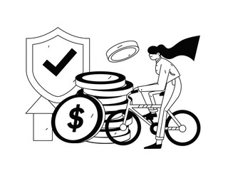 Internet financial management investment flat vector concept operation hand drawn illustration
