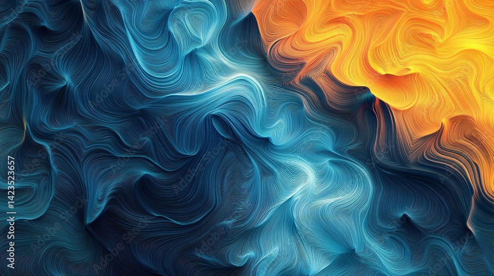 Aufkleber Abstract background flowing lines creating colorful pattern