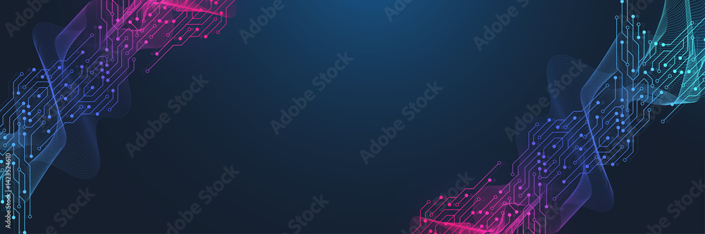 Poster digital tech motherboard texture design. creative idea banner concept for internet technology. softw