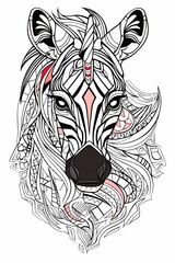 Obraz premium Mandala animal art is suitable for mindfulness, relaxation, coloring books, and tattoos. It features abstract, whimsical, boho patterns with jungle, fantasy, and zoo wildlife elements.