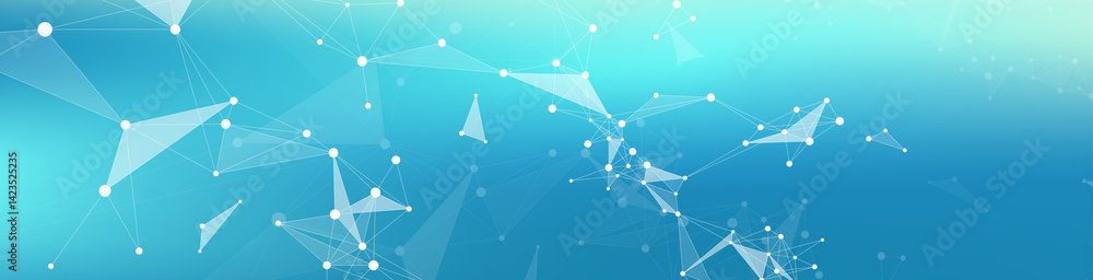 Aufkleber Global network connection banner design template. Header social network communication in the global business concept. Big data visualization. Internet technology