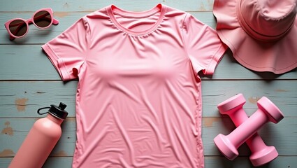 Pink T-Shirt, Accessories & Fitness Gear