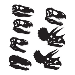 Dinosaurs fossils and bones hand drawn vector illustration