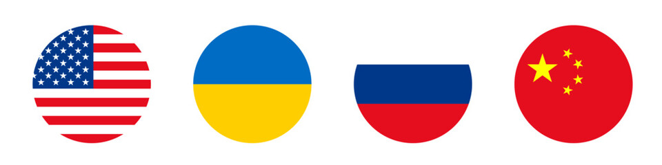 Usa ukraine china russia flag. Country flag