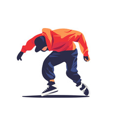 Fototapeta premium A Very Simple flat 2D icon breakdancing move isolated on a transparent background, vector, flat design, animation design, vector, simple flat 2D icon, minimalist design, clipart