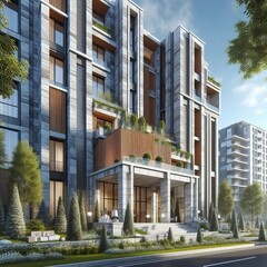 Vertical the facade emphasizing height