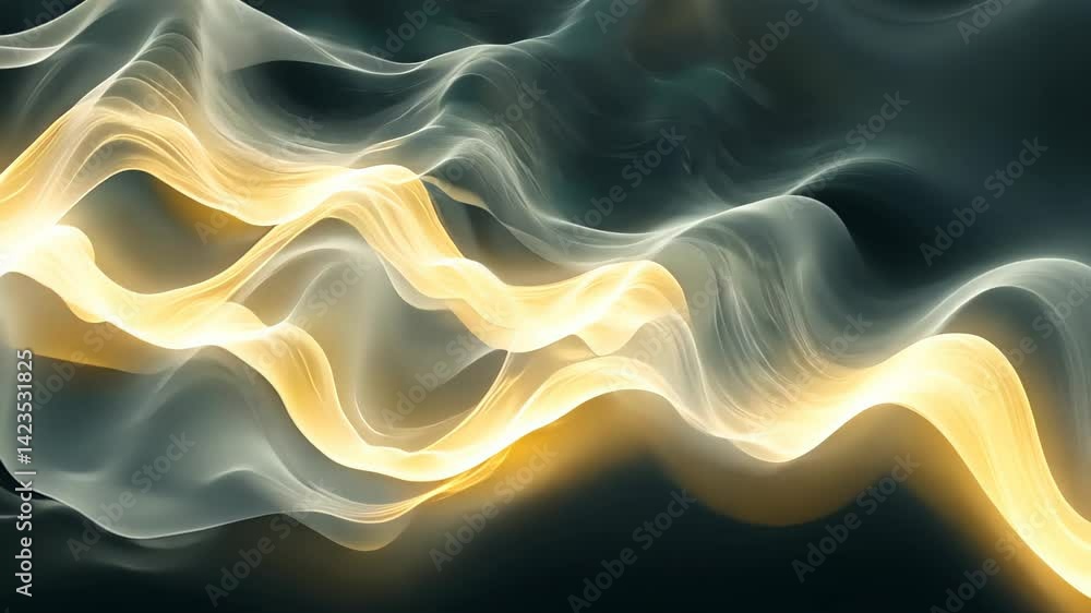 Poster stunning waves of light dance through a dark background, creating a mesmerizing visual symphony of c