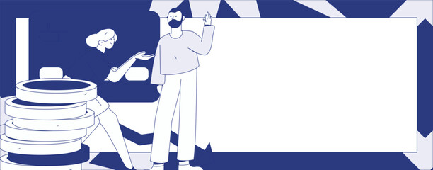 Internet financial management investment flat vector concept operation hand drawn illustration
