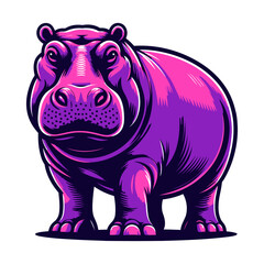hippopotamus vector and illustrations on white background.