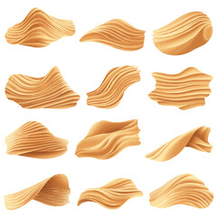 A Very Simple flat 2D icon of a Collection of desert sand dune isolated on a transparent background, vector, flat design, animation design, vector, simple flat 2D icon, minimalist, eps